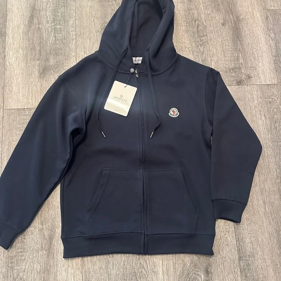 Moncler Kids Dark Blue Zip-Up Hoodie